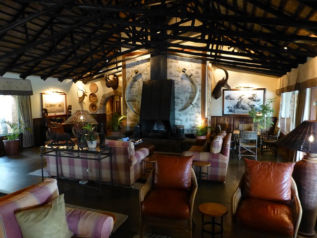 The lounge at Mala Mala.  This picture shows only have the room!  Photo by FG.