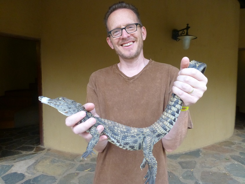 Bob at the croc farm. Photo by FG.