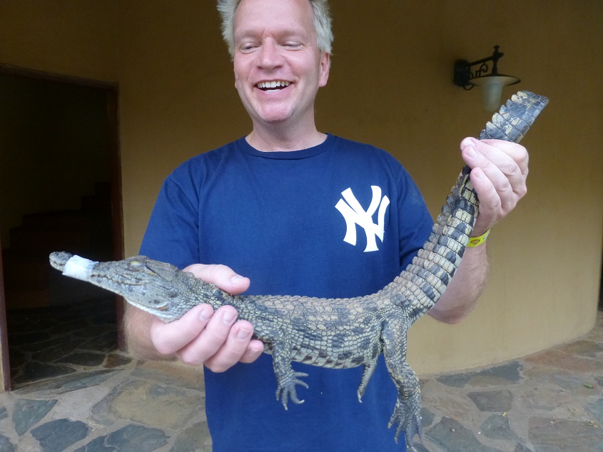 Tim at the croc farm. Photo by FG.