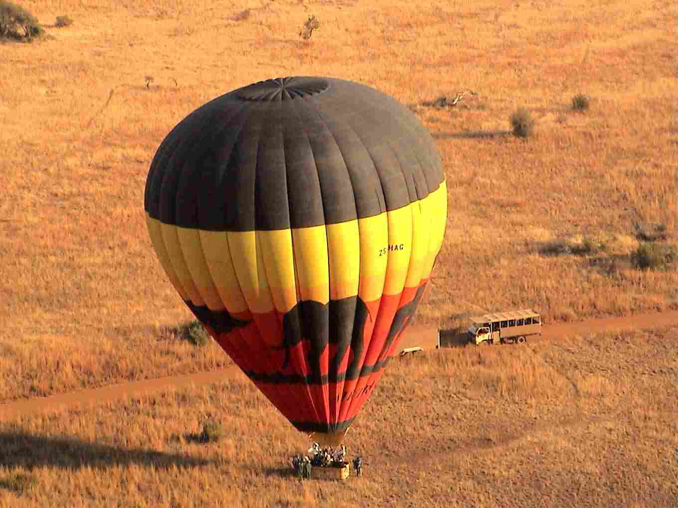 The other balloon lands before we do