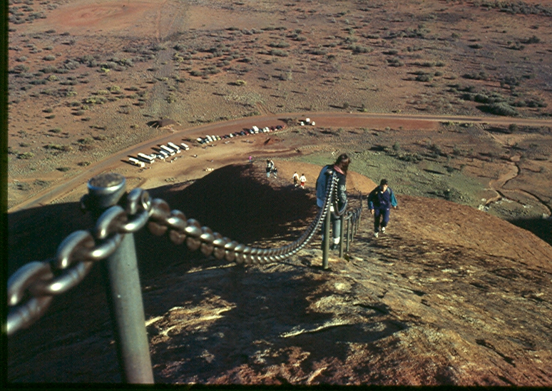 The climb up Ayers Rock.