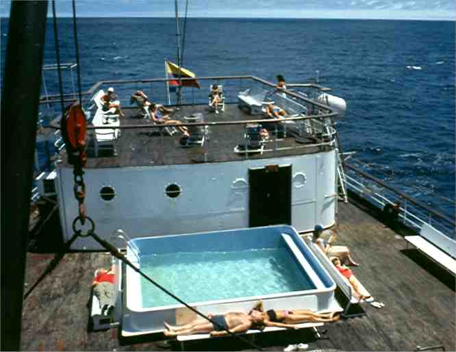 Our lavish swimming pool.  Photo by Dad.