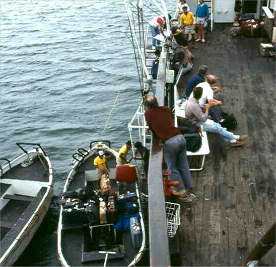 Our bags are off loaded.  Photo by Dad.