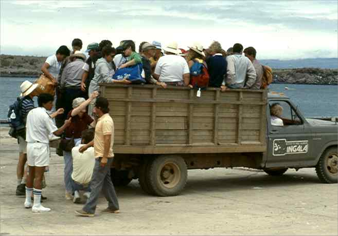 Transportation to the airport wasn't exactly first class.  Photo by Dad.