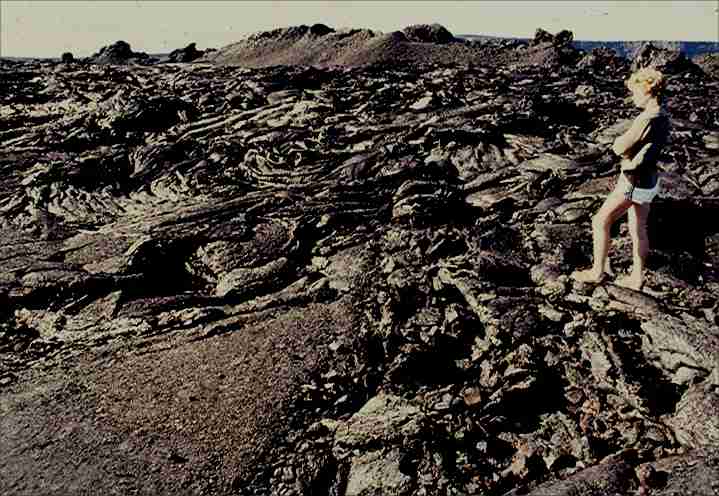 Hardened lava on the big island of Hawaii.   Photo by Dad.