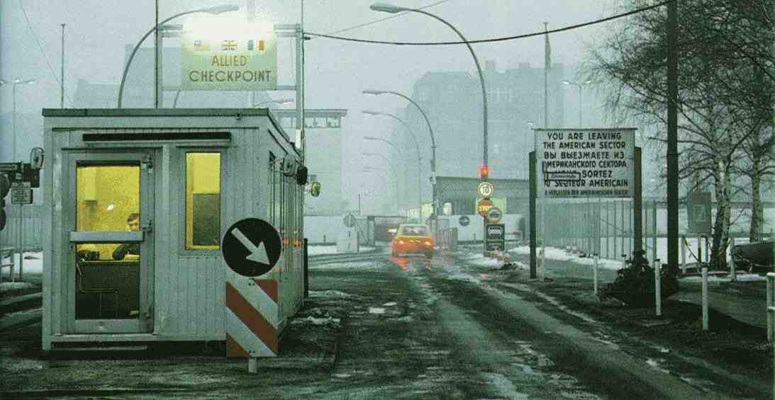 'Checkpoint Charlie' at the Berlin Wall.  Photo from the Internet.