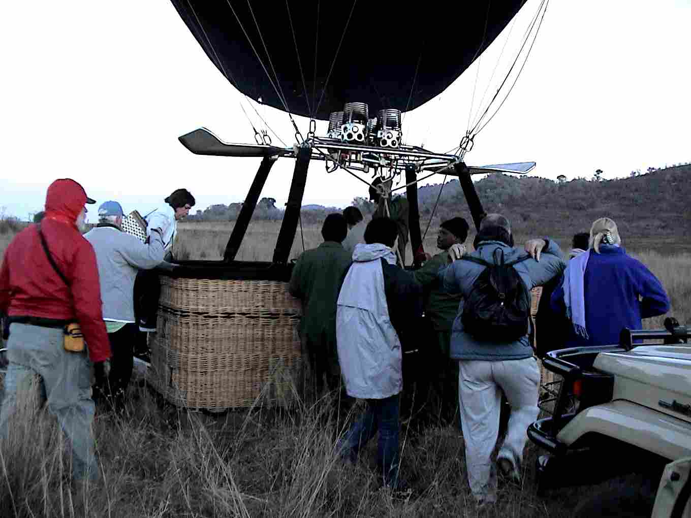 We are about to board the balloon.  Photo by FG.